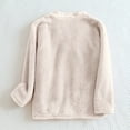 thumbnail image 5 of Women Fuzzy Fleece Pajama Tops V-Neck Button down Sleepwear Long Sleeve Warm Winter Home Wear with Pockets New Womens Sleepwear White M, 5 of 7