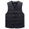 thumbnail image 4 of Chaqueta sin mangas de plumón de pato para hombre, Parka cortavientos de invierno, chaleco grueso cálido, ropa de abrigo informal para hombre, chaleco de nieve con bolsillos, 4 of 5
