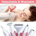 thumbnail image 6 of TiokMc 5-in-1 Electric Razor for Women, Waterproof Body Shaver & Facial, Nose, Eyebrow, Bikini Hair Trimmer, Arm, Leg, Armpit Grooming Kit, 6 of 10