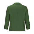 thumbnail image 5 of VSSSJ Womens Blazer Jacket Ruched 3/4 Sleeve Button Slim Fit Solid Color Casual Office Blazers Lightweight Suit Coat for Work Green M, 5 of 8