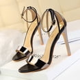 thumbnail image 4 of Zapatos de mujer de moda y sexys con tacón alto y delgado para discoteca, con punta abierta y bloques de color, sandalias con agujeros para mujer, zapatos de mujer, 4 of 5