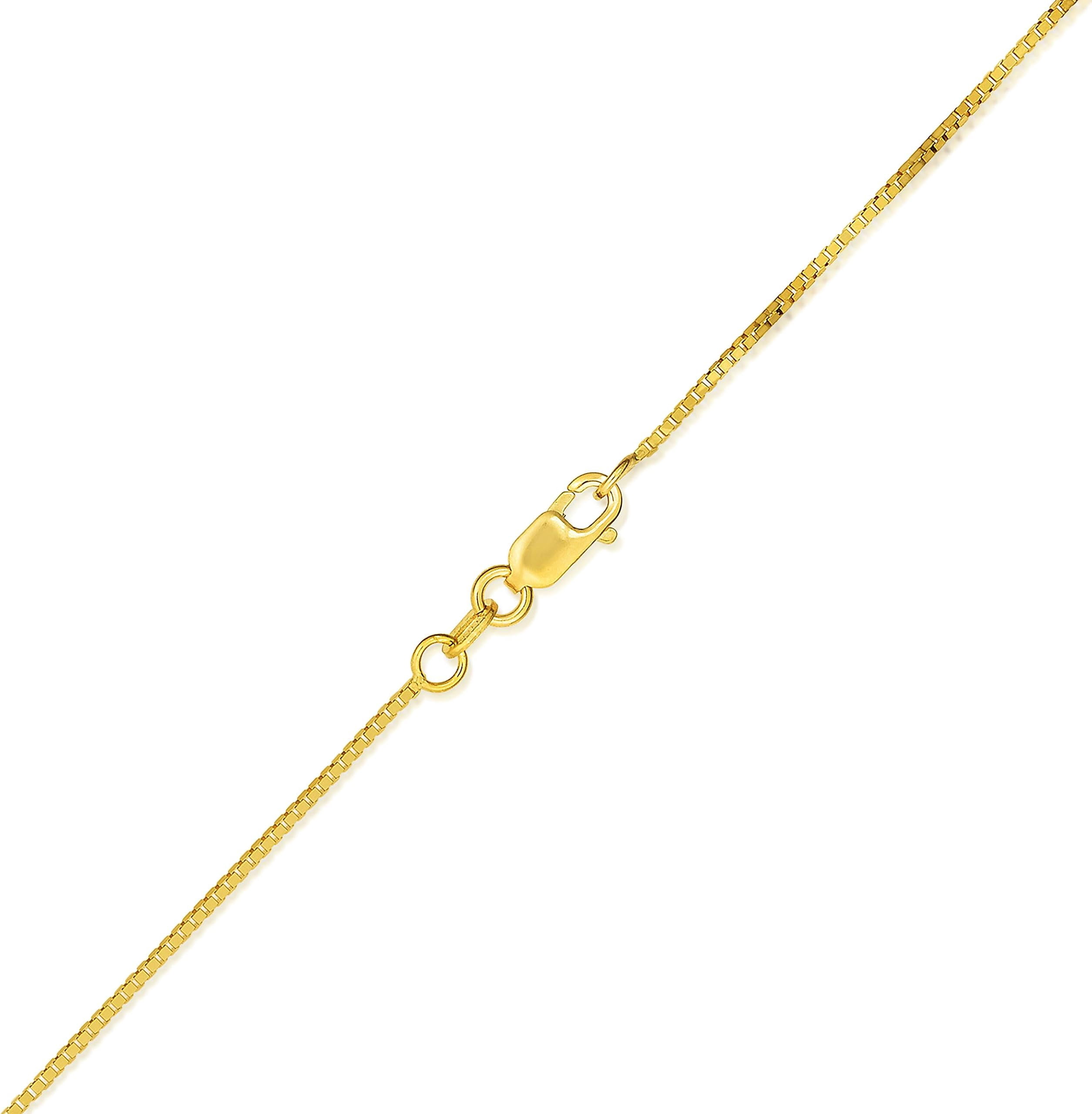 Floreo 10k Yellow Gold Solid Box Chain Link Necklace