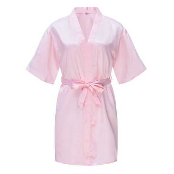 QUDDERR 2-14T Little Boys Girls Silk Bathrobe for Toddler Kids Stain Robe Spring Summer Pajamas Unisex V-Neck Cardigan Night-Robe Sleepwear for Teen