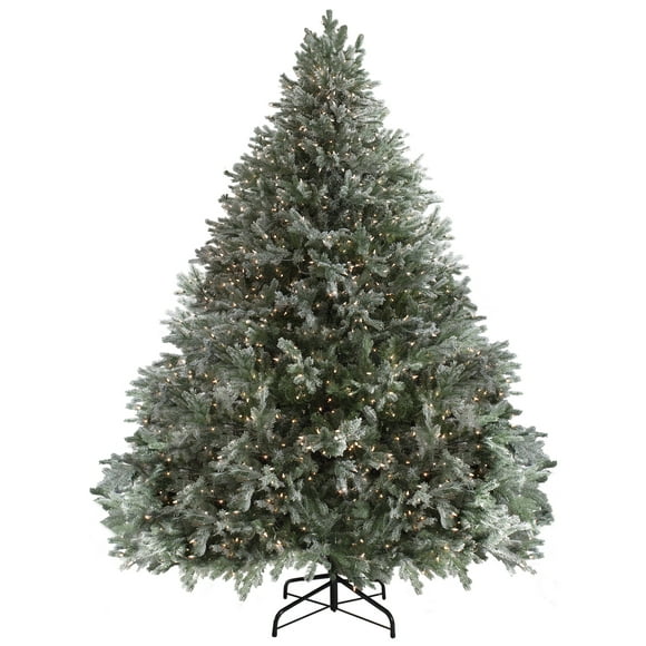 Northlight Real Touch™️ Pre-Lit Full Flocked Jasper Balsam Fir Artificial Christmas Tree - 9' - Clear Lights