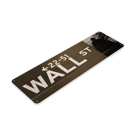 Money Sign - TIN SIGN Wall Street Sign New York Store Money Stock Index Market Bull A832