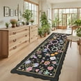 thumbnail image 2 of Hasoo Scalloped Runner Rug 2x6 Non-Slip Washable Low Pile Floral Snake Print for Kitchen Indoor Black, 2 of 5