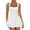hwj# White248, variant on Huowey Women Tennis Dress Sleeveless Wide Strap Popular Square Neck High Waist Ruched A-Line Ruffle Tiered Flowy Athletic Sport Workout Yoga Mini Dresses,White,XL