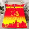 thumbnail image 2 of Homewish Football Print 4 Pieces Queen Sheet Sets for Female Men Adults,Sport Theme Ultra Soft Flat Sheet,Ball Gamer Queen Fitted Sheet,Ultra Soft Home Decor, 2 of 7