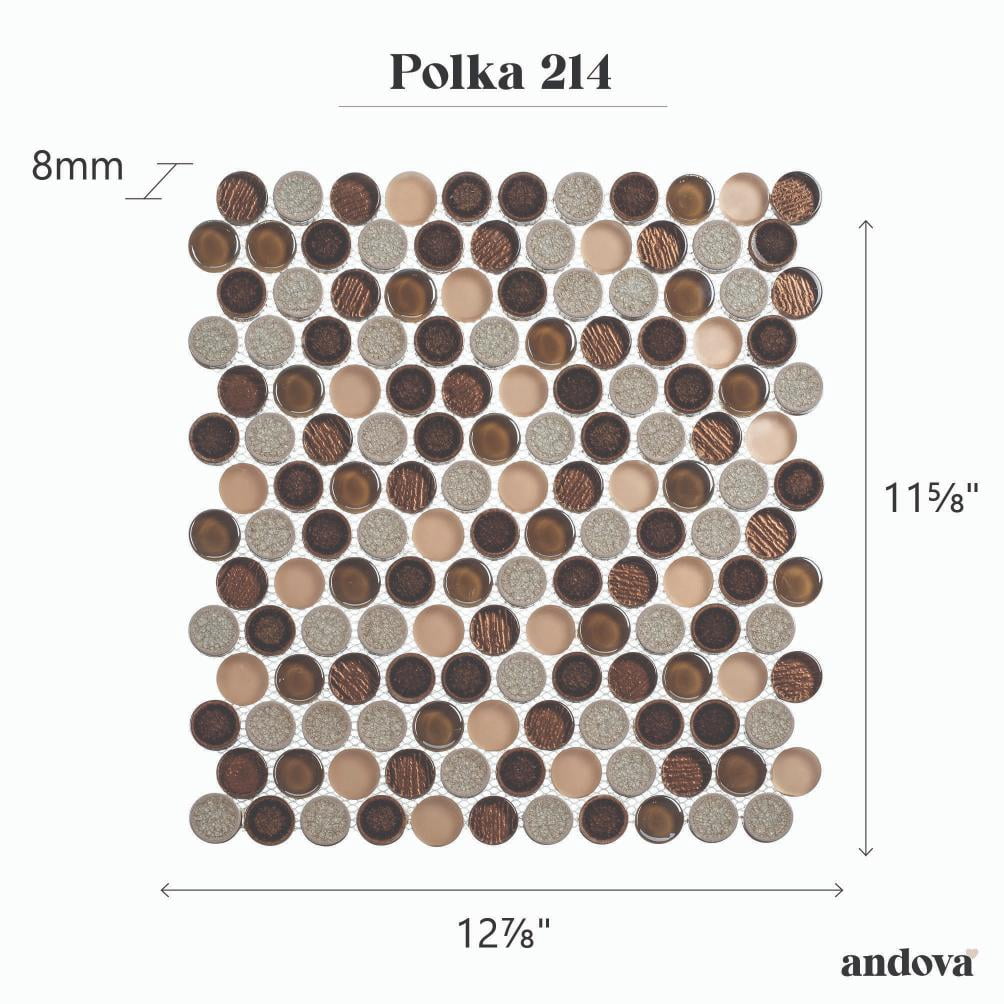 Polka 1" x 1" Penny Round Mosaic Tile