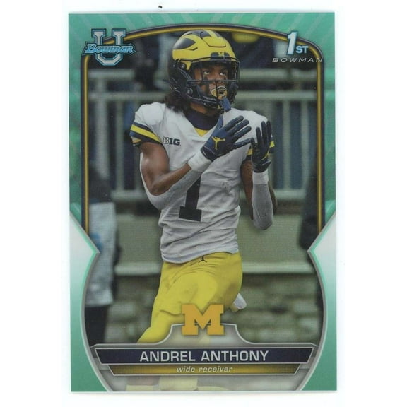 NFL 2022 Bowman University Chrome 1st Bowman Aqua Refractor 100/299 Andrel Anthony #49