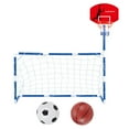thumbnail image 2 of Aro de baloncesto con portería de fútbol, portería deportiva de juguete para niños, práctica de portería de fútbol, soporte de baloncesto para parque, 2 of 8