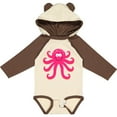 thumbnail image 3 of Inktastic Octopus Sea Creature Pink Girls Girls Long Sleeve Baby Bodysuit, 3 of 5
