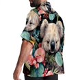 thumbnail image 3 of Koala Men's Short Sleeve Poplin Beach Shirts, Casual Printed Button Down Summer Hawaiian Shirt - Unisex, 3 of 6