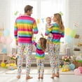 thumbnail image 3 of Matching Easter Pajamas for Family Long Sleeve Bunny Print Rainbow Tops Pants Set Loungewear, 3 of 8