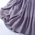 thumbnail image 4 of Dpytoraw Summer Women's Solid Color Linen Blend Midi Skirt Lightweight Draped Linen Length Skirt For Casual Wear Women’s Corduroy A-Line Midi Skirt Purple, 4 of 5