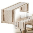 thumbnail image 3 of FUYPSE 2026 New Arrivals Decorative Table Lamp 11 X 55 Inch Farmhouse Style Cotton Linen Table Runner with Handmade FringedRustic Jute Burlap Table Runners 55 Inches Long for Dining RoomDresser Decor, 3 of 5