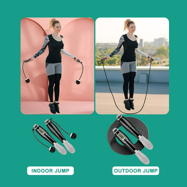 Ropeless Jump Rope With Counter Fitness Weighted Skipping Rope