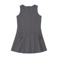 thumbnail image 4 of Girls Uniform Dress Sleeveless Crew Neck Jumper Dress A-Line Uniform Skirts with Pockets Back to School Dress Size 3-12 Years, 4 of 7