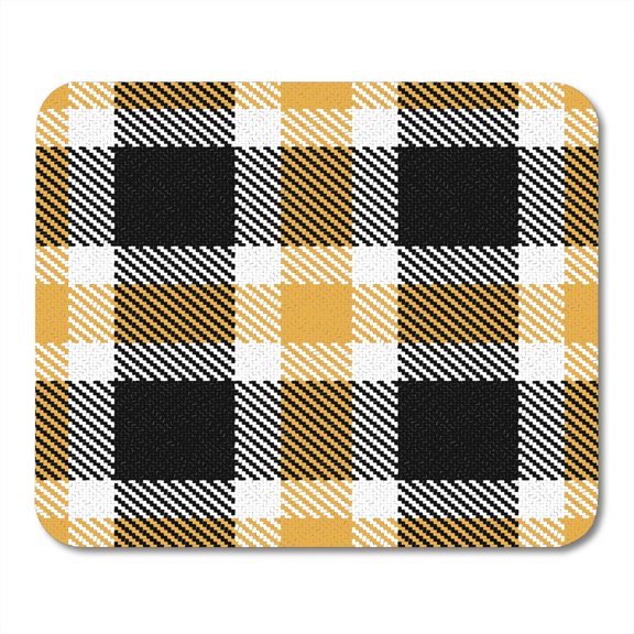SIDONKU Yellow Abstract Lumberjack Hipster Tartan and Buffalo Check Plaid Pattern Colorful Black Mousepad Mouse Pad Mouse Mat 9x10 inch