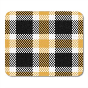 SIDONKU Yellow Abstract Lumberjack Hipster Tartan and Buffalo Check Plaid Pattern Colorful Black Mousepad Mouse Pad Mouse Mat 9x10 inch