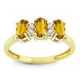 thumbnail image 2 of Star K� 3 Three Oval Genuine Citrine Stones Promise Ring Wedding Band, 2 of 9