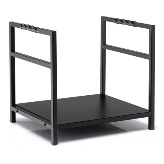 Firewood Rack with Handles & Feet - Heavy Duty Steel Log Holder - 16x14x13.5 Inch Black Firewood Storage - Indoor/Outdoor Fireplace Wood Rack