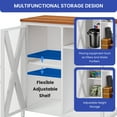 thumbnail image 6 of ModFusion 29.5” Aquarium Stand, Sturdy Metal Frame, Wooden Shelves, Modern White/Brown Design, 6 of 10