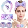 thumbnail image 2 of Spa Headband Wristband Set with Hair Clips – Puffy Makeup Headband for Women, Face Washing, Facial Mask, Shower Accessories, Gifts for Teen Girls, 2 of 8
