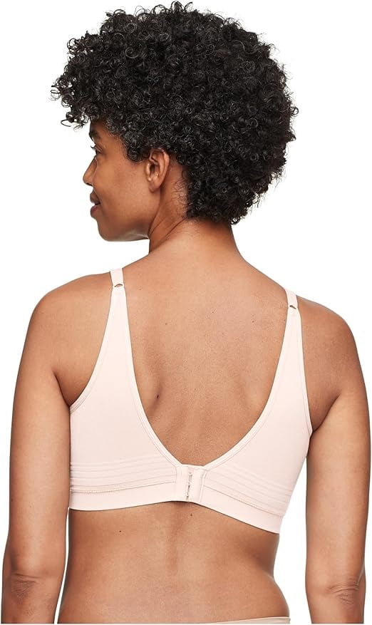 Warners Easy Does It™ Allover Smoothing Seamless Longline Bra RM5501A Color: Rosewater Size: MEDIUM