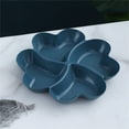 thumbnail image 2 of JeashCHAT 4 Sectional Plastic Serving Tray Platter for Party Supplies Flower-shaped Divided Platter Candy Nut Serving Tray Snack Fruit Serving Plate Dishes, Dark Blue, 2 of 3