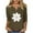 Army Green, variant on 3/4 Sleeve T Shirt for Women Fall Cute Floral Printed Tops Loose Comfy V Neck Tunic Pullovers Fall Saving Pink XXL