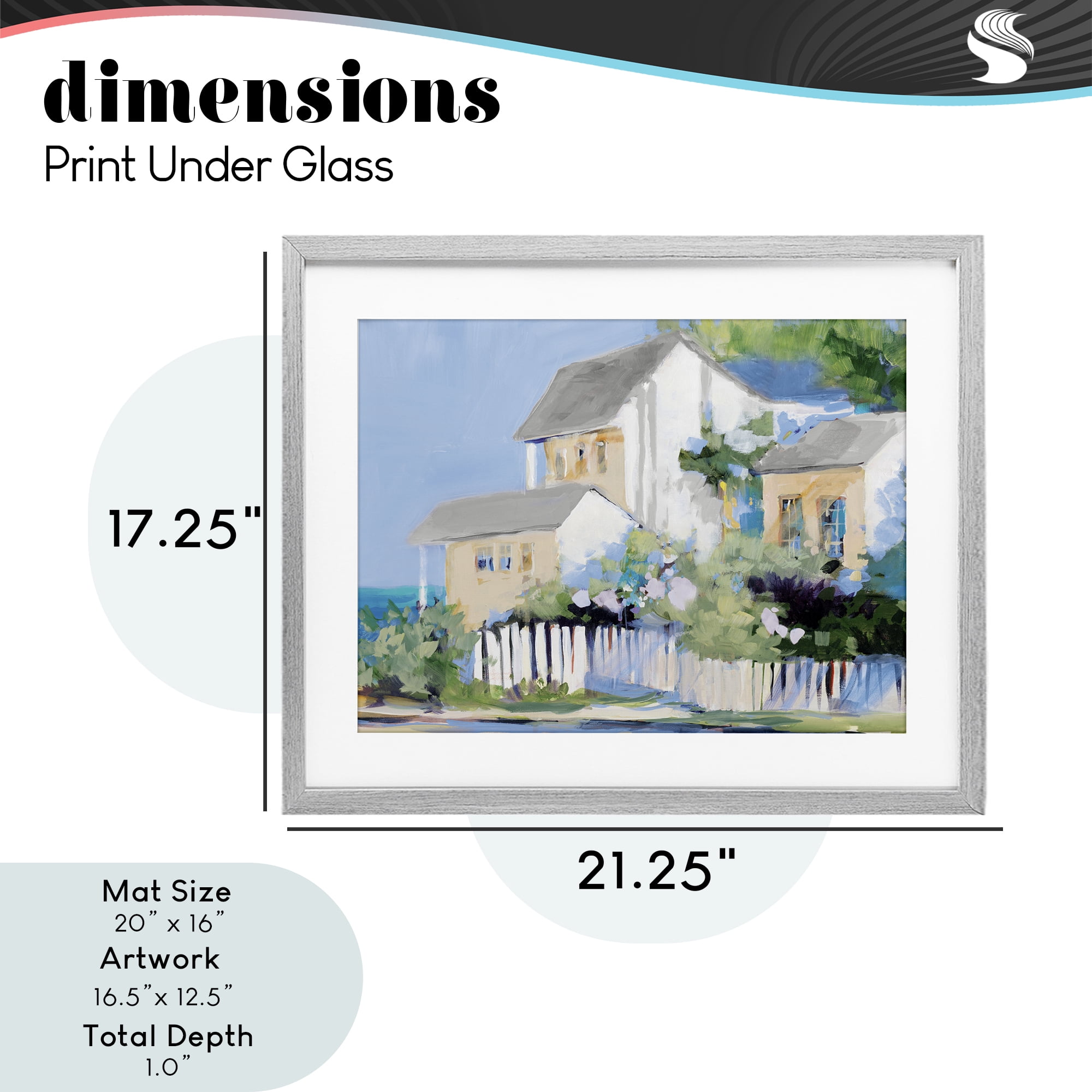 Stupell Industries Living by the Water Cottage Gray Framed Print Under Glass, design by Jane Slivka
