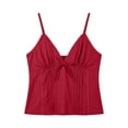 thumbnail image 5 of Lixiuxyad Womens Tank Tops Summer Camisole Top With Bow Knot And Lace Trim For A Slim Fit Casual Style,Red, 5 of 6