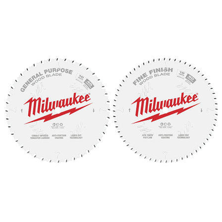 Milwaukee Tool Circular Saw Two-Pack Wood Cutting Blades 10" 40T   60T