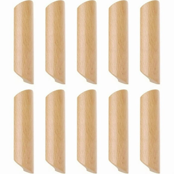 Pack of 10 Wooden Cabinet Handles 128mm Fan Shape Furniture Drawer Pull Handle with Screws