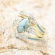 thumbnail image 1 of 3 pieces/set Turquoise and Moissanite Engagement Rings - 18K Gold Plated Multilayer Hollow Design - Perfect for Anniversary, Birthday, and Christmas Gifts - Sizes 5-11, 1 of 4
