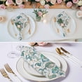 thumbnail image 2 of Teal Paisley Floral Cloth Napkins, Boho Ethnic Tribe Traditional Washable and Reusable Dinner Napkins Set of 8, Table Napkin for Kitchen Party Birthday Wedding Hotel Housewarming 20"x20", 2 of 8