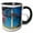 Black/White, variant on 3drose, Washington Dc. Washington Monument Springtime with Blooming Trees., 11oz Two-tone Green Mug