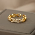 thumbnail image 2 of Classic Twist Chain Open Rings For Women Zircon Stainless Steel Geometric Twist Wrapped Couple Ring Wedding Aesthetic Jewelry, 2 of 5