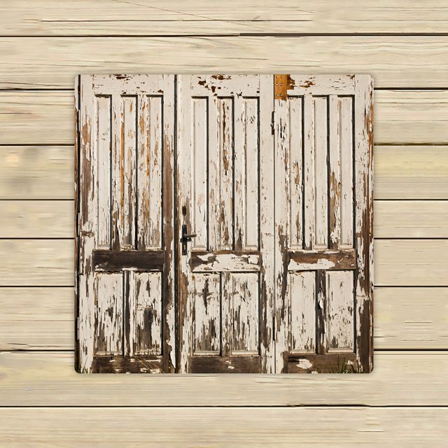 ABPHQTO Toallas de pintura blanca para puerta de madera antigua Vintage, baño de playa, piscina, viaje, toalla de mano para Spa, 33x33 cm