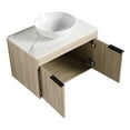thumbnail image 6 of 30" Bathroom Vanity With Ceramic Art Basin. Wall Mounted White Oak Style. Soft Close Door For Silent Use. Ample Storage. Plywood Cabinet. 24.23" In Height Modern Design Vanity. Oak. Basin & Door., 6 of 6