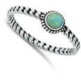 thumbnail image 4 of CHOOSE YOUR COLOR Miami Cuban Simulated Turquoise Ring .925 Sterling Silver Band Blue CZ Female Size 10, 4 of 4