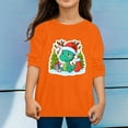 thumbnail image 2 of XEGLSBU Boys Long Sleeve Shirts 5T Toddler Boys Girls Autumn Long Sleeve Christmas Cartoon Dinosaur Prints T Shirt Tops Orange Size 4-5 Years, 2 of 4