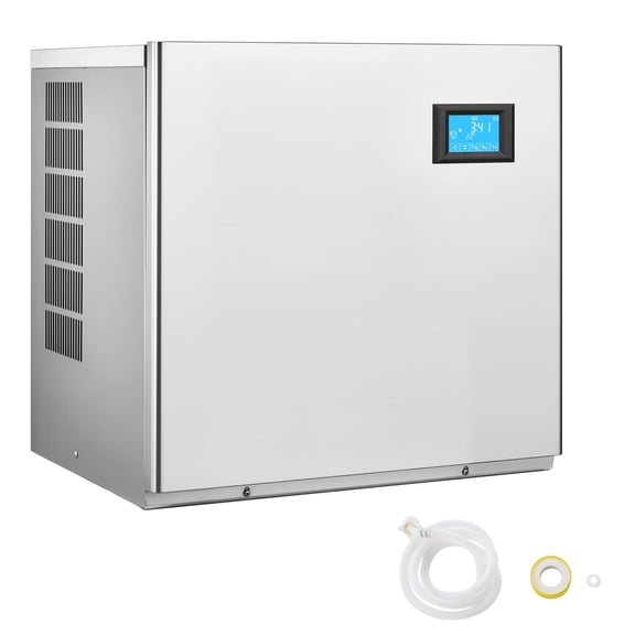 KFFKFF Commercial Ice Maker Machine - 360 Lbs/Day Stainless Steel Ice Machine with Self-Cleaning, 156 PCS Ice Tray, Adjustable Thickness, Suitable for Restaurant Bar Cafe Hotel - Head Only