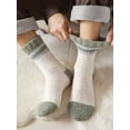 thumbnail image 3 of Deago 4 Pairs Mens Fuzzy Fluffy Slipper Socks, Winter Warm Thick Soft Cozy Cabin Stocking Sleep Plush Fleece House Socks (Green), 3 of 6