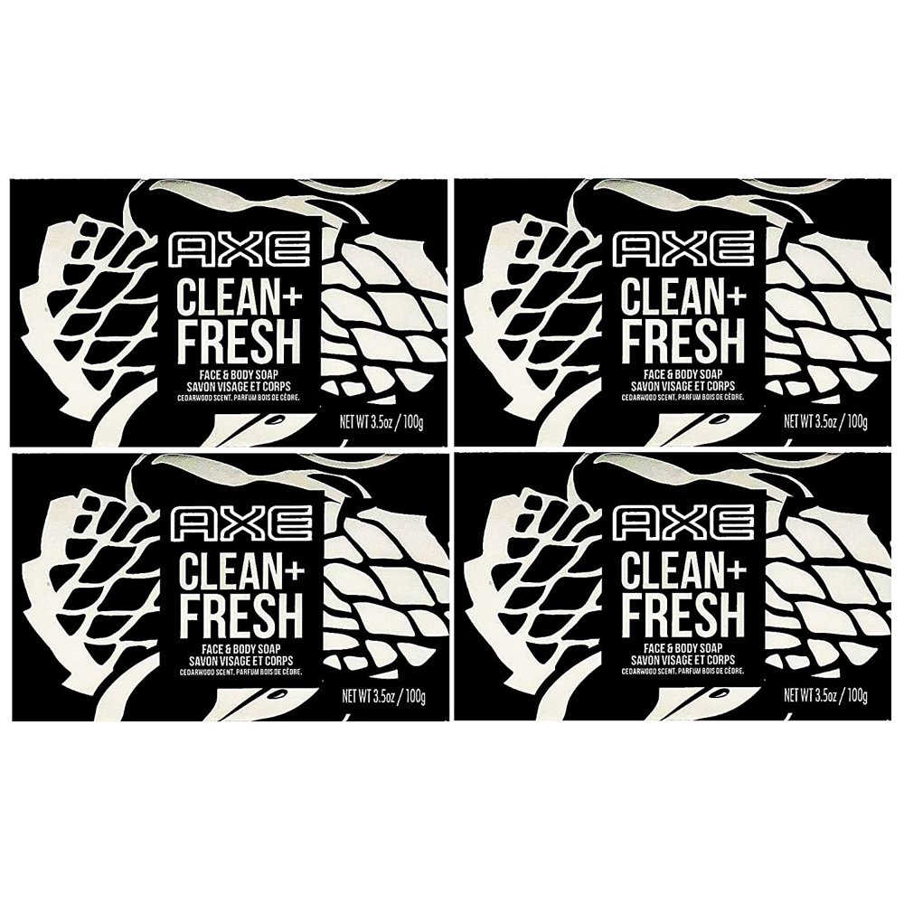 Axe Bar Soap for Men, Clean + Fresh 3.7 oz (100g) 4 Pack Walmart