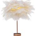 thumbnail image 2 of LED bedside lamp, dandelion shape, copper wire, romantic pink feather, 2 of 4
