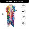 thumbnail image 6 of HELLHERO Lightweight Bathing Suit Cover Up for Summer Polyester Casual Womens Beach Coverups Kimono Cardigan Cover Up Colorful Tie Dye Patterns, 6 of 6