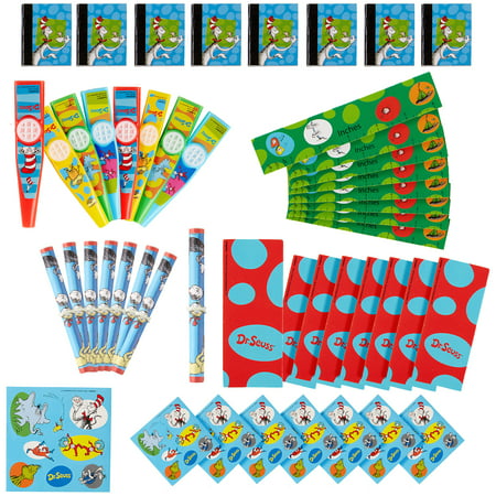 Dr. Seuss Party Favor Pack, 48 Pieces, Includes Kazoos, Sticker Sheets and More