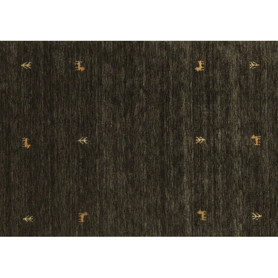 Ahgly Company Indoor Rectangle Abstract Brown Contemporary Area Rugs, 7' x 9'